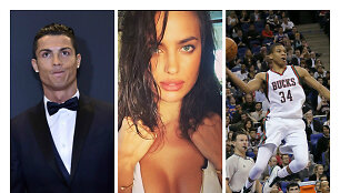 Cristiano Ronaldo, Irina Shayk ir Giannis Antetokounmpo