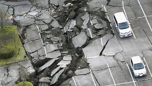 Japonijos žemės drebėjimo padariniai i&scaron; oro