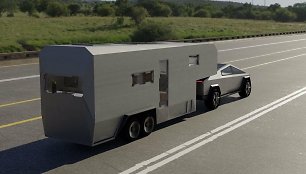 „Tesla Cybertruck“ namas ant ratų