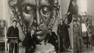 Parodos Valstybės teatre įrengimas, 1939 m. Nuotr. aut. &ndash; nežinomas.