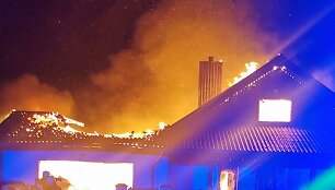 Per gaisrą Klaipėdos rajone, Tru&scaron;eliuose, sudegė namas