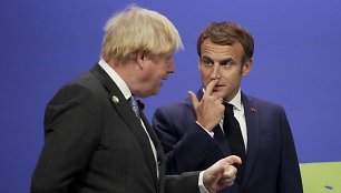 Borisas Johnsonas ir Emmanuelis Macronas