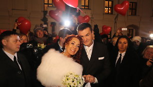 Džordana Butkutė-Strasevičienė ir Elegijus Strasevičius švenčia pirmąsias santuokos metines