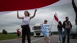 Baltarusių protestas prie Medininkų pasienio punkto