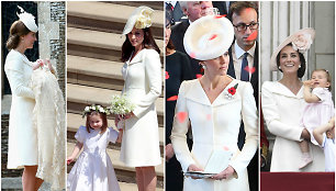 Kate Middleton ketvirtą kartą vilki dizainerio Alexanderio Mcqueeno kurtą paltą