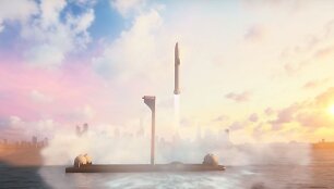 &bdquo;SpaceX&ldquo; keleivinės raketos startas