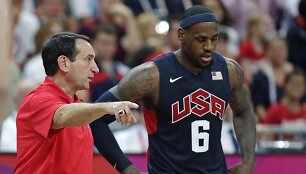 Mike'as Krzyzewskis ir LeBronas Jamesas