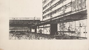 Vie&scaron;bučio "Turistas" eskizas, architektas J.Seibokas