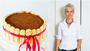 Nida Degutienė ir jos gamintas tiramisu tortas