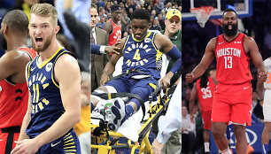 Domantas Sabonis, Victoras Oladipo, Jamesas Hardenas