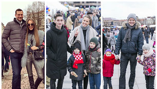 Viktorija Siegel ir Danielius Bunkus, Deividas ir Vaida Česnauskiai su sūnumis, Rimas Šapauskas su vaikais