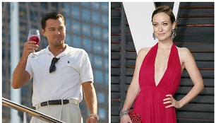 Leonardo DiCaprio filme „Volstrito vilkas“ ir Olivia Wilde