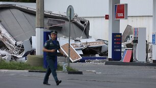 Degalinė Belgorode po birželio 10 d. Ukrainos dronų smūgio