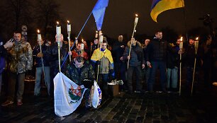 Eitynės su fakelais Ukrainoje