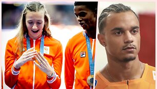 Eugene Omalla pardavė medalį, kurį Nyderlandų bėgikų komanda laimėjo po įspūdingo Femke Bol (kairėje) fini&scaron;o.