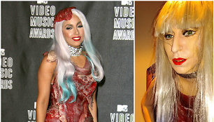 Lady Gaga 2010 metais ir pagal šį jos įvaizdį sukurta vaškinė figūra