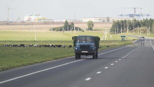 Baltarusijos miestas Astravas, &scaron;alia kurio i&scaron;dygs atominė jėgainė.