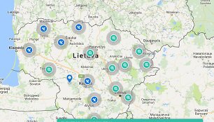 Interaktyvus informacijos sekimo žemėlapis