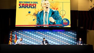 &Scaron;arūnas Jasikevičius ir Josepas Maria Bartomeu