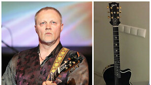 Gytis Pa&scaron;kevičius ir naujoji jo gitara