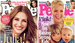 Julia Roberts ir Pink su vaikais ant „People“ gražiausiųjų viršelių