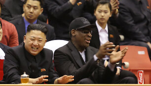 Dennisas Rodmanas ir Kim Jong Unas &Scaron;iaurės Korėjoje
