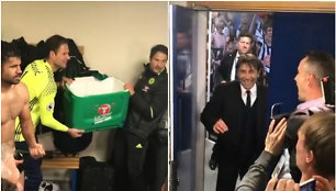 „Chelsea“ žaidėjai patykojo A.Conte ir apliejo trenerį vandeniu