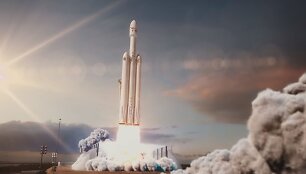 &bdquo;SpaceX Falcon Heavy&ldquo; starto animacija