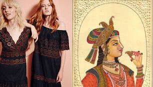 &bdquo;See By Chlo&eacute;&ldquo; 2016 m. pavasario-vasaros kolekcijos modelis/Tradicinio Indijos meno fragmentas &bdquo;Mughal&ldquo; pie&scaron;inys