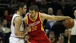 Kevinas Love'as ir Donatas Motiejūnas