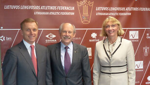LLAF prezidentas E.Skrabulis, H. Wirzas, N.Medvedeva