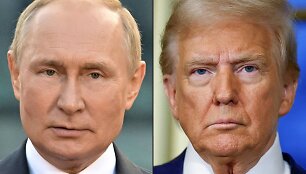 Vladimiras Putinas ir Donaldas Trumpas / ILYA PITALEV SARAH MEYSSONNIER / AFP