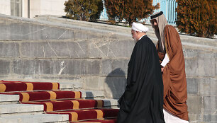 Irano prezidentas Hassanas&nbsp;Rouhani&nbsp;ir Kataro emyras &scaron;eichas Tamimas bin Hamadas al&nbsp;Thani