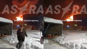 Rusijos naftos perdirbimo gamyklą Didžiuosiuose Lukuose atakavo de&scaron;imtys dronų
