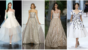 I&scaron; kairės: Jean Paul Gaultier, Zuhairo Murado, mados namų &bdquo;Elie Saab&ldquo; ir &bdquo;Ralph and Russo&ldquo; kurtos suknelės