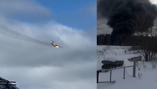 Rusijos Ivanovo srityje užsiliepsnojo ir sudužo karinis lėktuvas IL-76