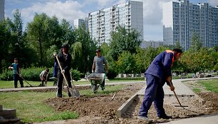 Imigrantai dirba viename i&scaron; Maskvos rajonų