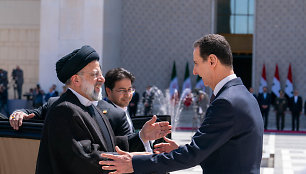 Irano prezidentas Ebrahimas Raisi ir Sirijos lyderis Basharas al Assadas