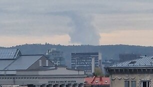 Garų stulpas i&scaron; Astravo AE spalio 7-osios rytą