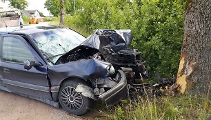 Į medį atsitrenkęs &bdquo;Renault&ldquo; automobilis