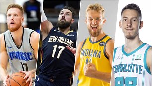 Ignas Brazdeikis, Jonas Valančiūnas, Domantas Sabonis ir Arnoldas Kulboka.