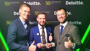 &bdquo;Voltas IT&ldquo; kūrėjai M.&Scaron;ileika, A.Astrauskas ir E.Astrauskas
