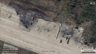 Ukrainos dronų ataka prie&scaron; Rusijos &bdquo;Olenjos&ldquo; aerodromą Murmanske