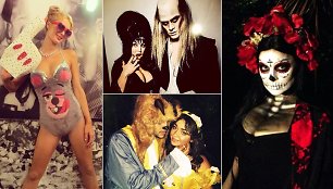 Paris Hilton, Sarah Hyland su Mattu Prokopu bei Fergie su Joshu Duhameliu per Heloviną