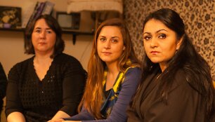 Filmo &bdquo;Pasaulio virtuvė&ldquo; herojės (i&scaron; kairės): Marisa Leonavičienė, Alicia Gian, Božena Karvelienė.