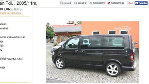 Parduodamo &bdquo;VW Multivan&ldquo; skelbimas