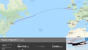 &bdquo;Boeing 747-436&ldquo; skrydis i&scaron; Niujorko į Londona