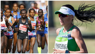 Diana Lobačesvkė ir Mary Keitany (kair.)