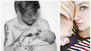 Louisas Tomlinsonas ir Briana Jungwirth su sūnumi Freddie