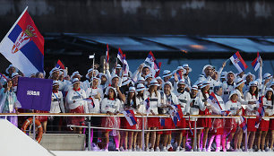 Serbijos sportininkai Olimpinių žaidynių atidarymo ceremonijos metu